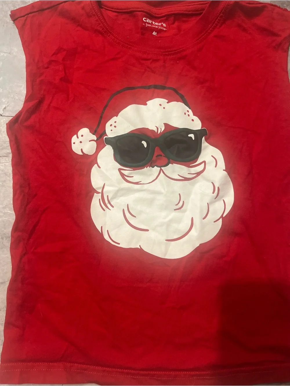 Carter's Red Sleeveless Santa Graphic Tank
